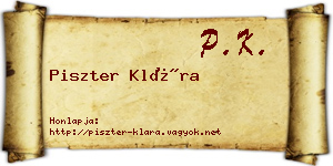 Piszter Klára névjegykártya