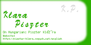 klara piszter business card